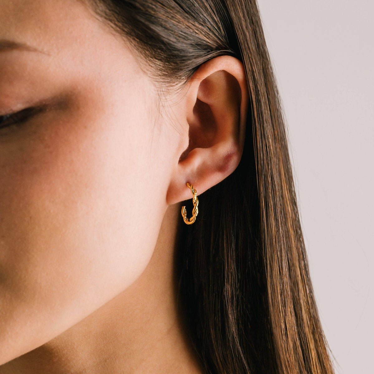 Josie Earrings | Twisted Hoops | Waterproof Gold Earrings