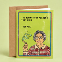 Funny 70s Birthday Card – Hoping Your Age Isn’t That High