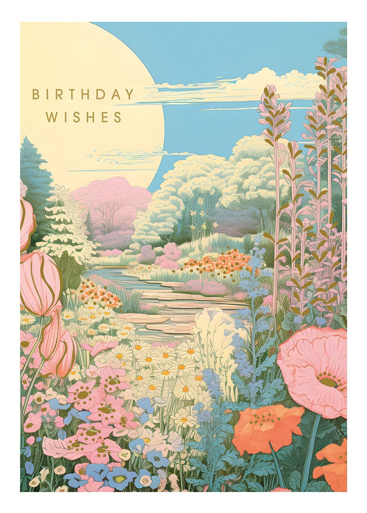 GARDEN PATH BIRTHDAY GREETING CARD 4.5 x 6.25"
