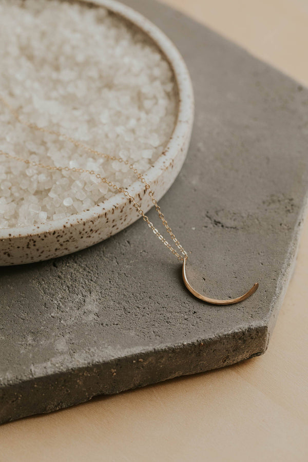 Mini Moon Pendant | 14kt Gold Fill + Sterling Silver
