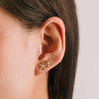 Lily Climber Earrings | CZ Climber Earrings | Floral Climber