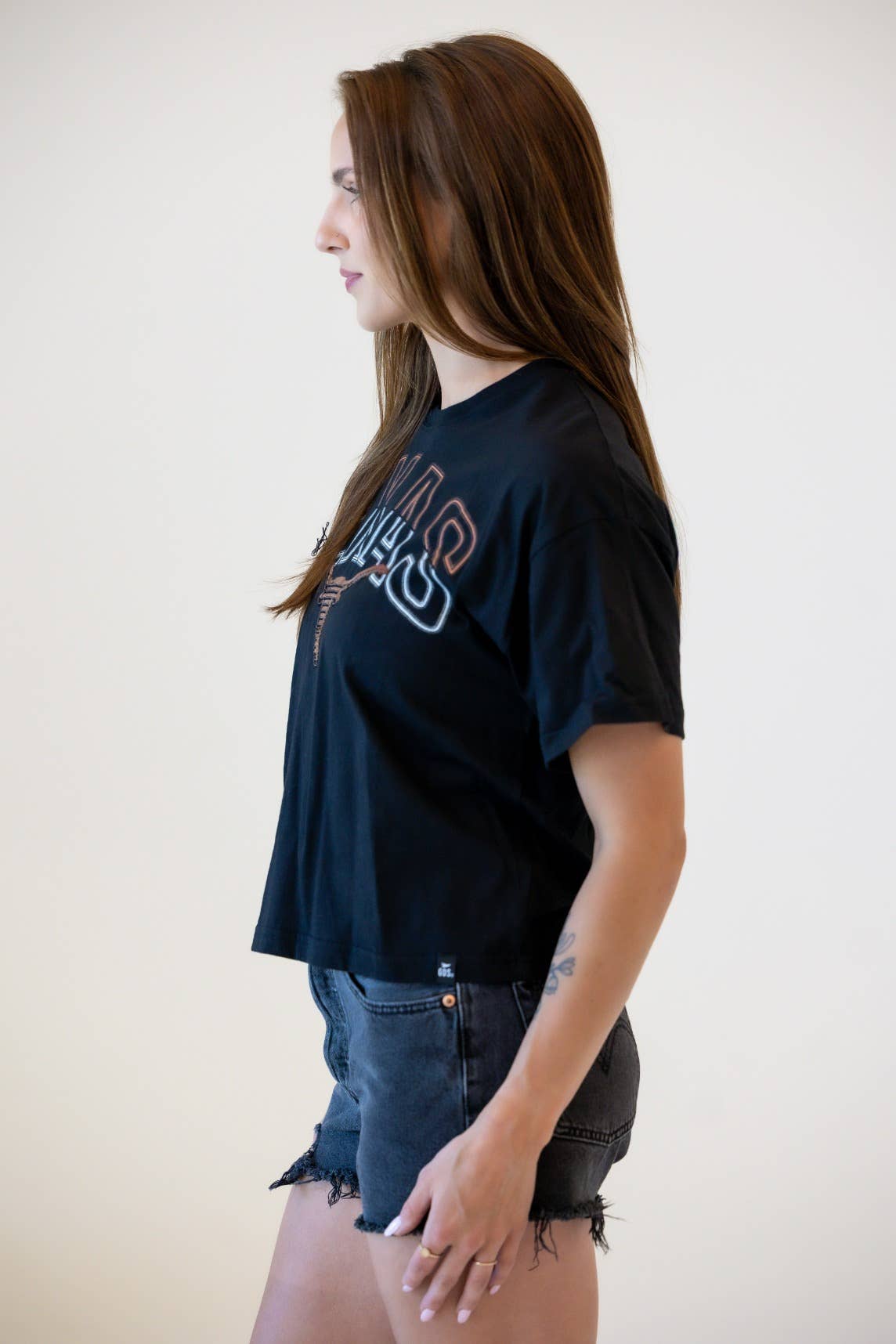 Texas Starlite Sequin Semi-Cropped Oversized Band Tee