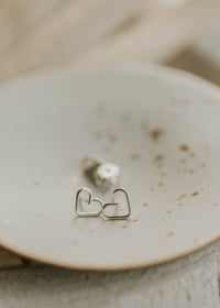 Open Heart Posts | 14kt Gold Fill + Sterling Silver