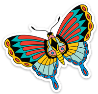 Butterfly Tattoo Art Die Cut Sticker