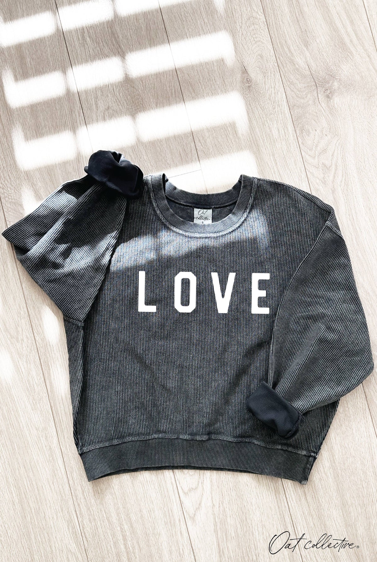 LOVE Cropped Thermal Vintage Pullover