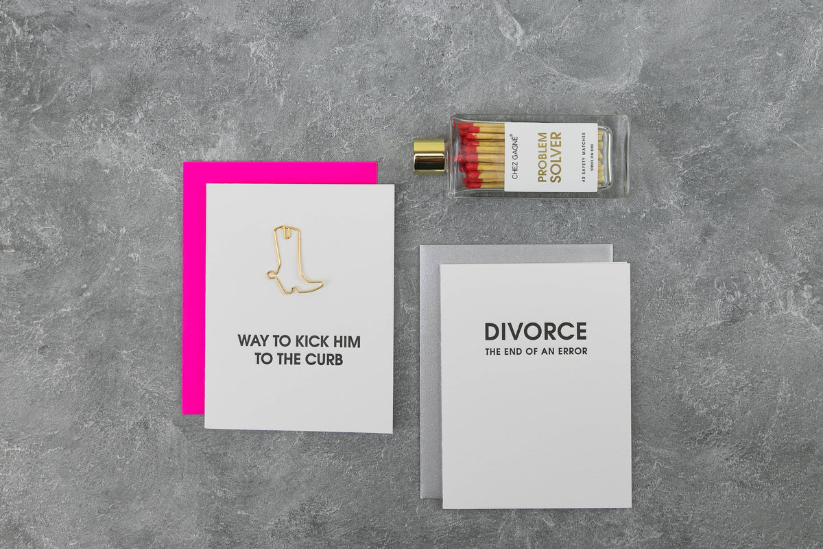 Way To Kick Him To The Curb - Breakup | Divorce - Cowboy Boot Paperclip Card