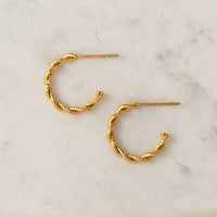 Josie Earrings | Twisted Hoops | Waterproof Gold Earrings