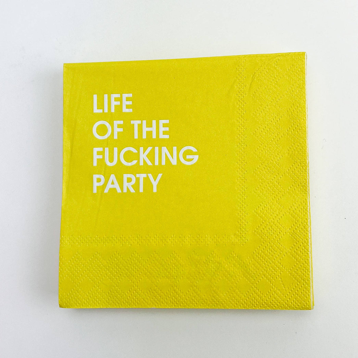 Life of the Fucking Party - Yellow Cocktail Napkins