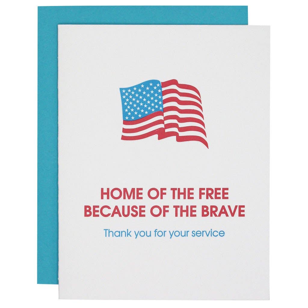 Home of the Free Letterpress Card