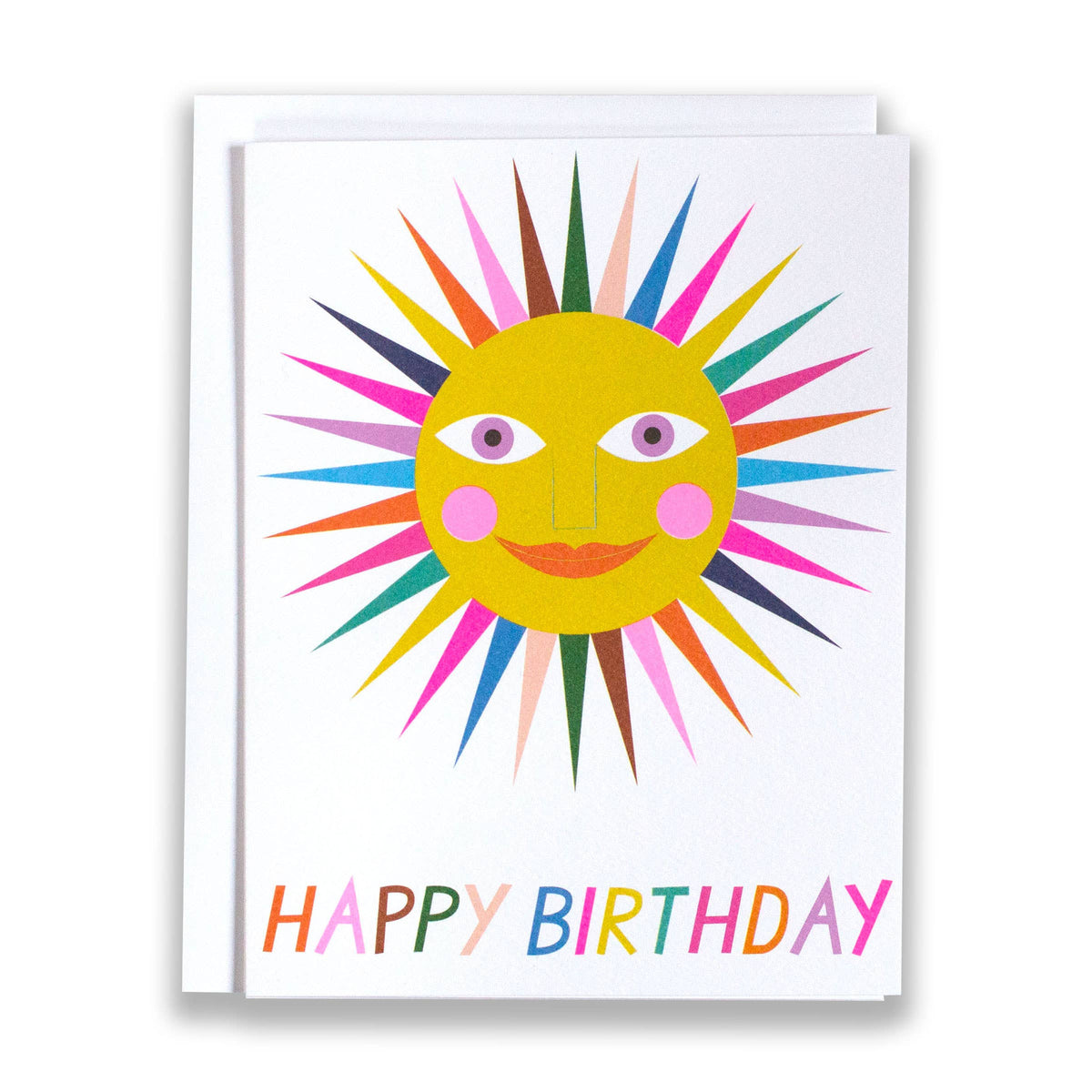 Happy Birthday Rainbow Sun Note Card