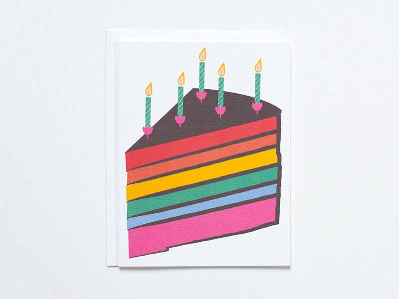 Rainbow Birthday Cake Greeting Card