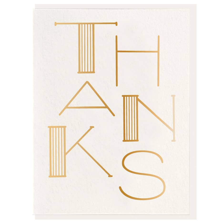 Thanks Gold Greeting Card
