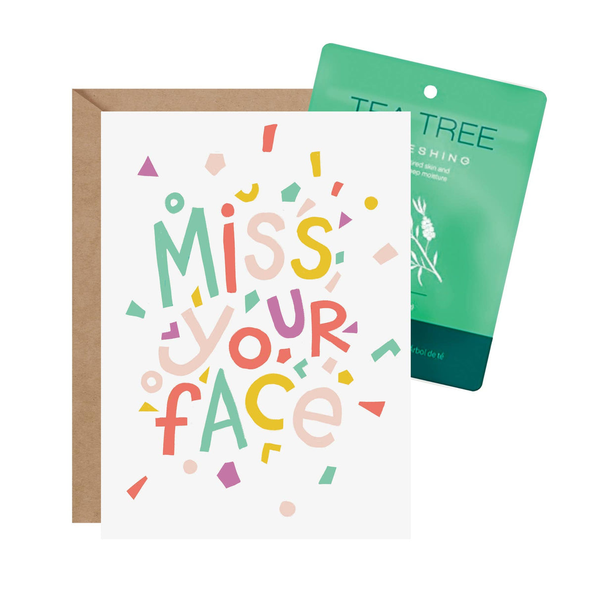 Miss Your Face Greeting Card with Spa Facial Sheet Mask