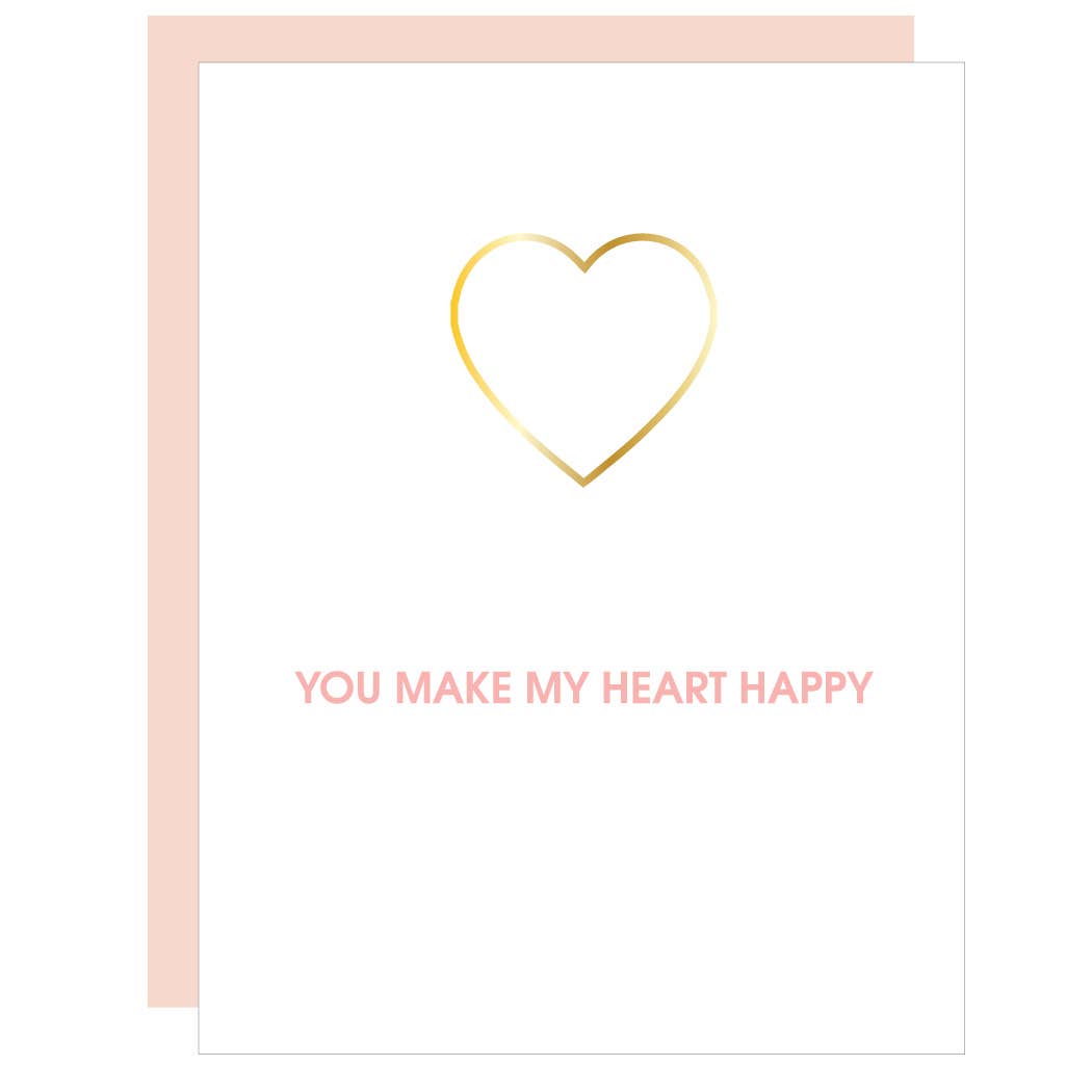 You Make My Heart Happy - Heart Paper Clip Greeting Card
