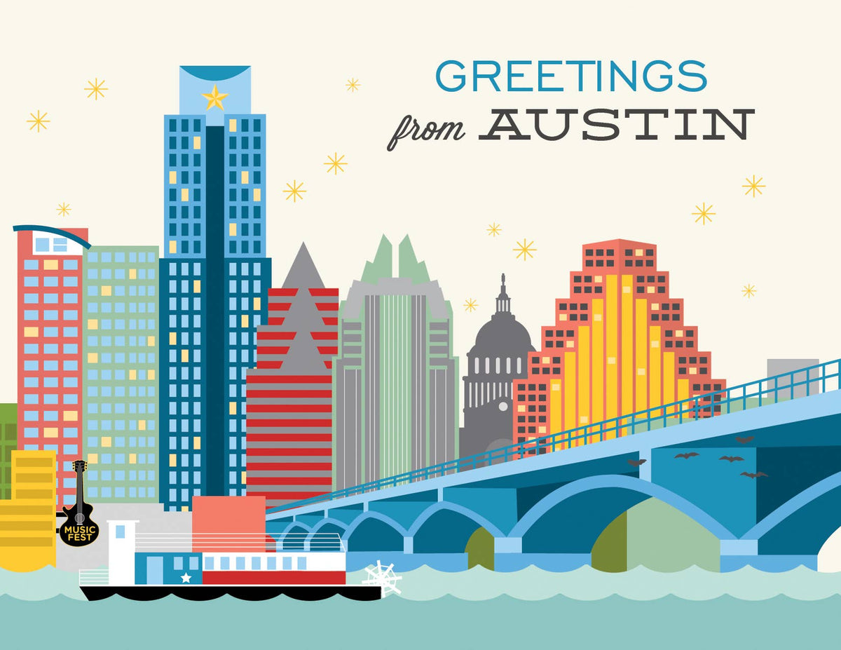 Greetings from Austin Skyline Card