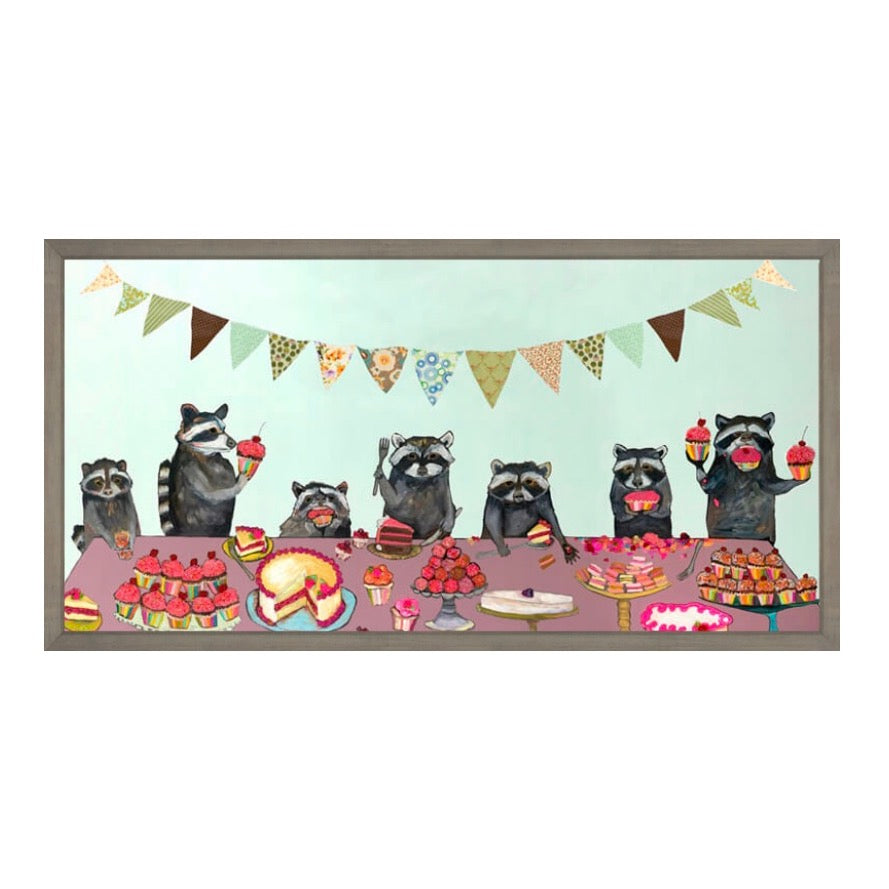 Cupcake Party in Rustic Drift Frame Canvas Wall Art 36x18