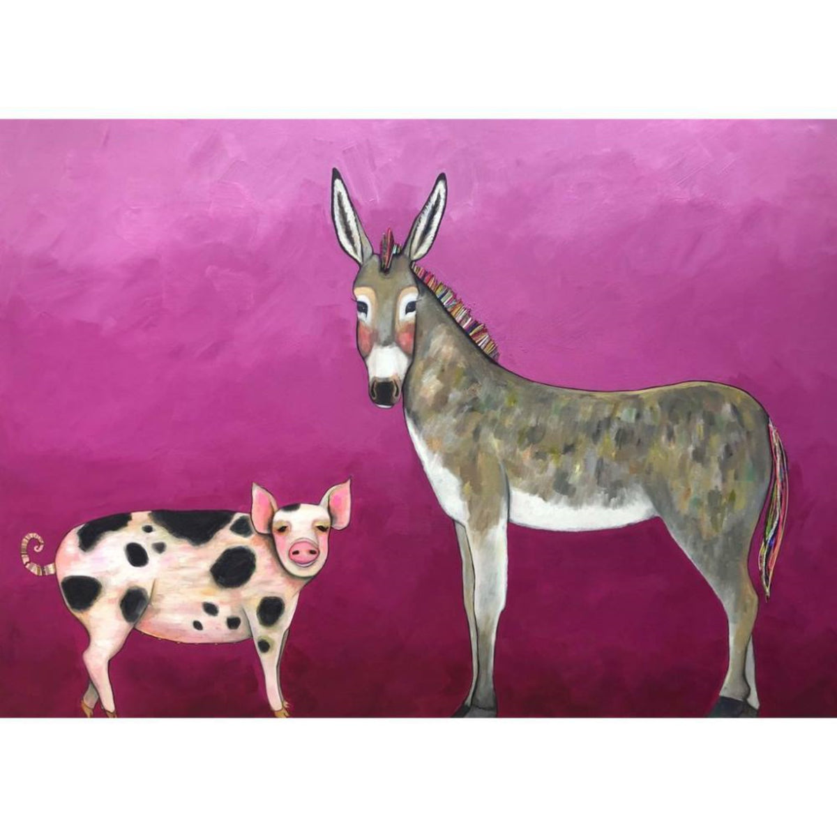 "Donkey and Pig Tails" 84inx60in Original Oil Painting By Eli Halpin