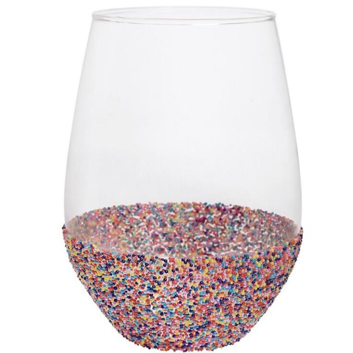 Stemless Wine Glass with Beads