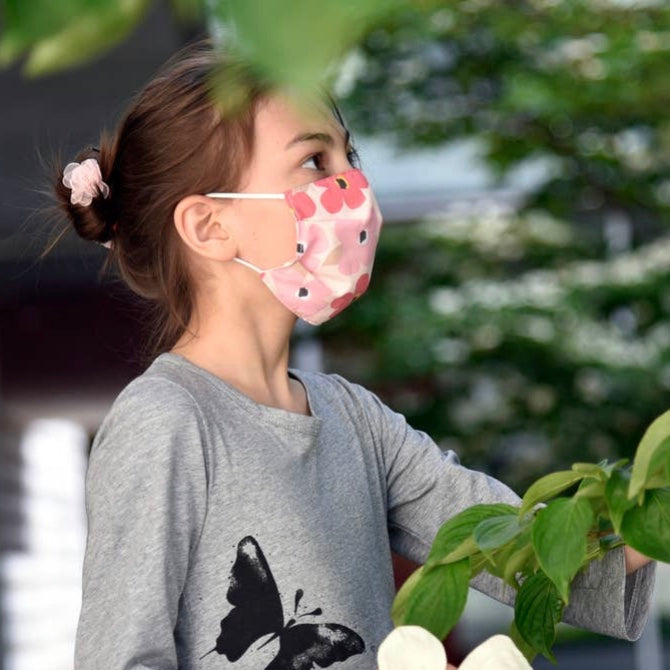 Pink Poppies Kids Fashion Mask
