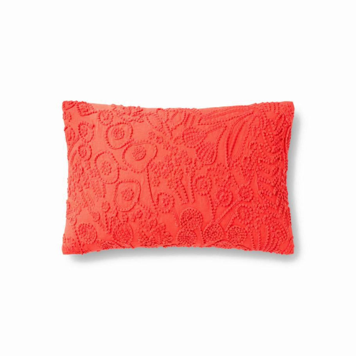 Rifle Paper Co: Tapestry Embroidered Floral Pillow - Red 13" X 21"