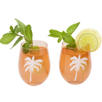 Palm Stemless Glass Tumblers
