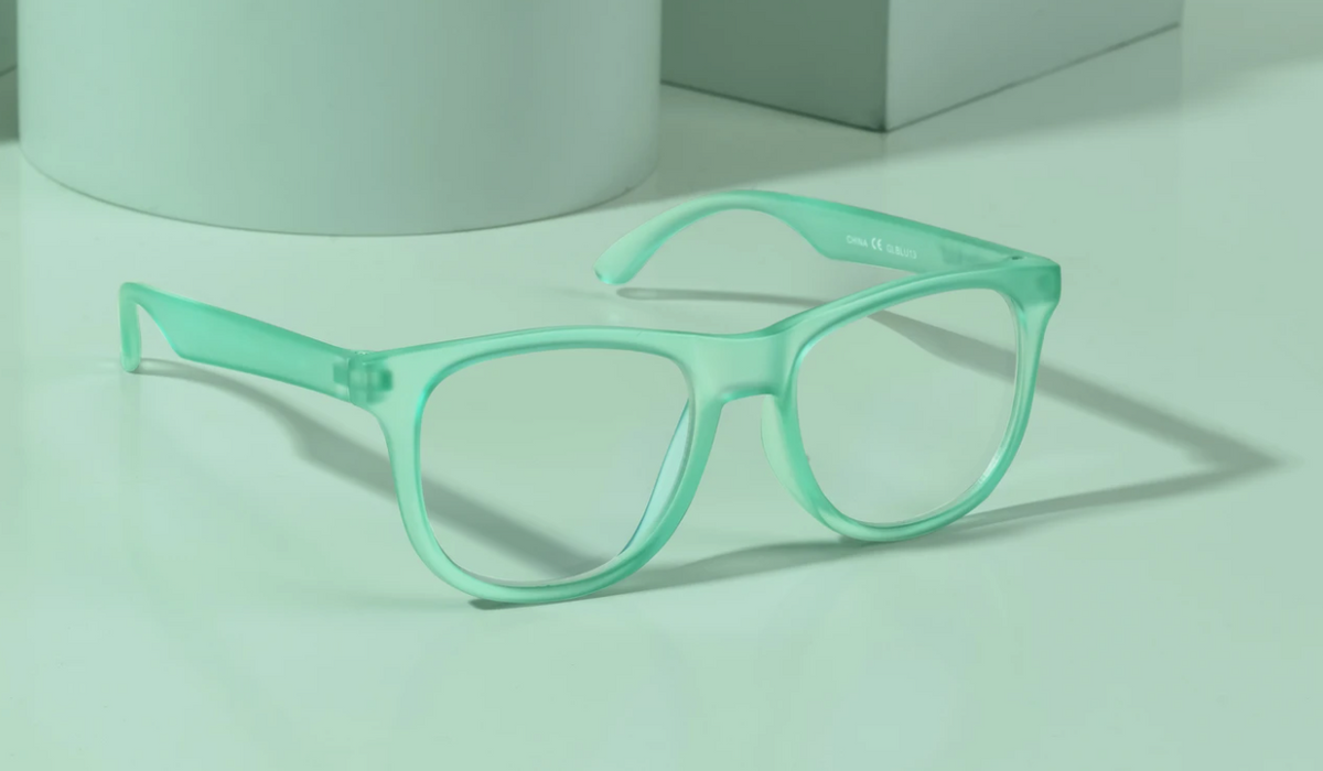 Hipsterkid Blue Light Glasses :  Mint, Ages 3-6