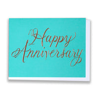 Rose Gold Foil Happy Anniversary Note Card