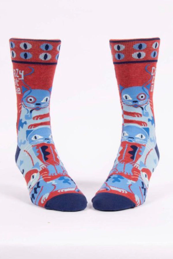 blue-q-SW870-crazy-cat-dude-mens-crew-socks-blue-red