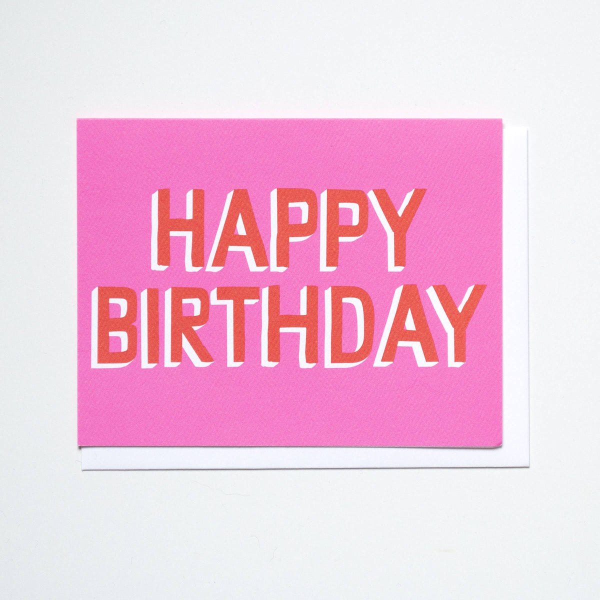 Pink and Red Happy Birthday Note Card